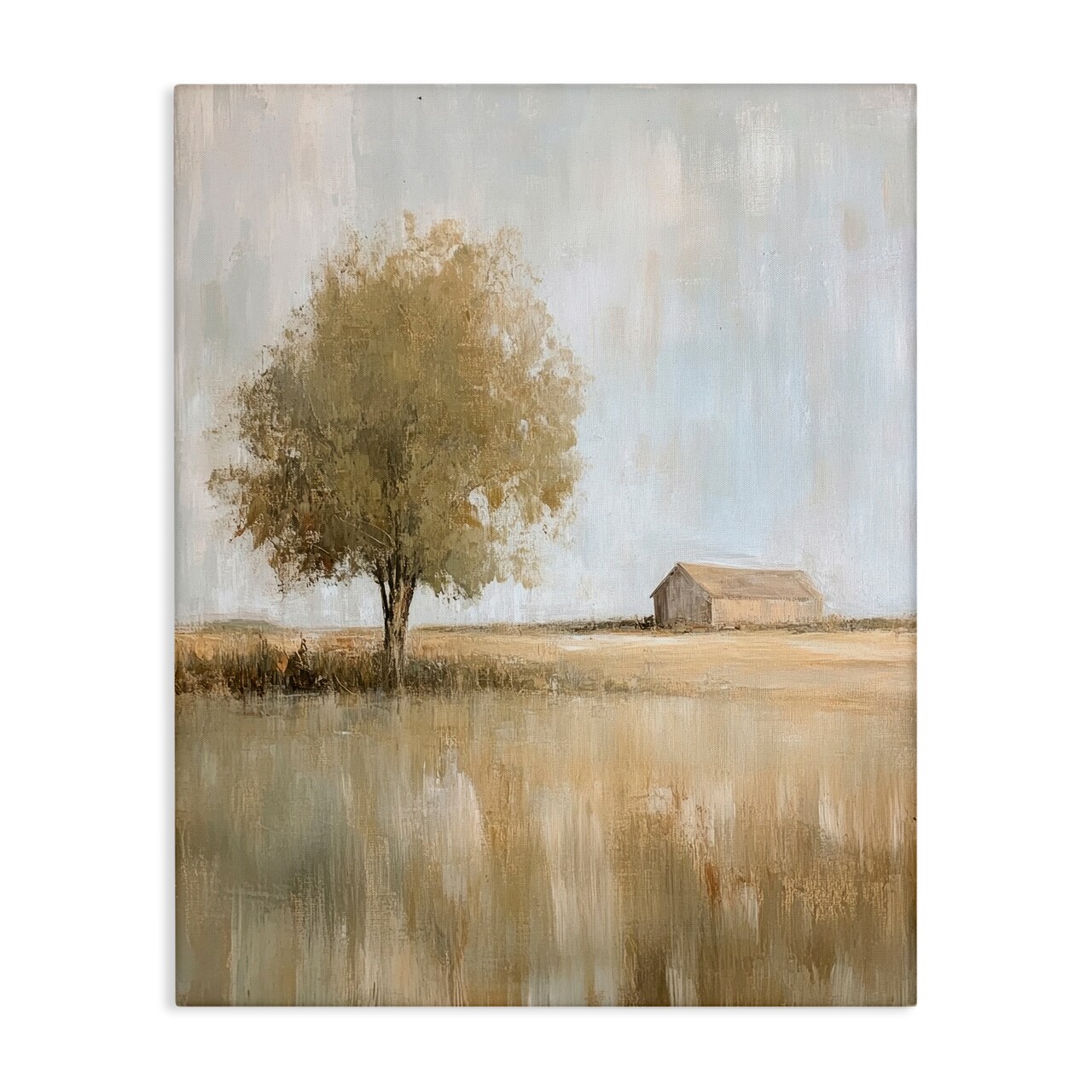 Stupell Industries Distant Barn and Lone Tree Canvas Design by Petal Prints Design